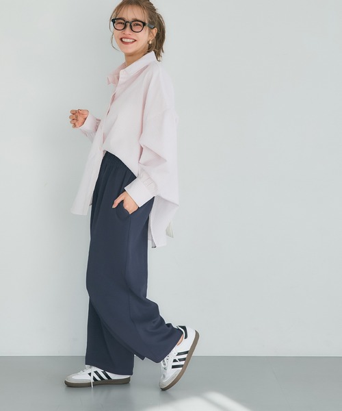 coca（coca）（コカ）の「エンボス加工ウエストシャーリングワイドパンツ（その他パンツ・レディース・ブラック/ダークベージュ/アイボリー/ネイビー/ライトグレー/グレー/ライトベージュ・ONE SIZE/SHORT/LONG/MEDIUM）」の20枚目の写真