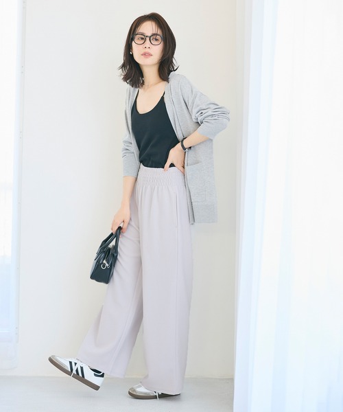 coca(coca)(コカ)の「エンボス加工ウエストシャーリングワイドパンツ(その他パンツ・レディース・ブラック/ダークベージュ/アイボリー/ネイビー/ライトグレー/グレー/ライトベージュ/ダークブラウン・ONE SIZE/SHORT/LONG/MEDIUM/S/M/L)」の16枚目の写真