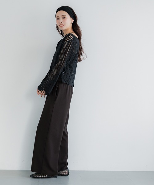 coca(coca)(コカ)の「エンボス加工ウエストシャーリングワイドパンツ(その他パンツ・レディース・ブラック/ダークベージュ/アイボリー/ネイビー/ライトグレー/グレー/ライトベージュ/ダークブラウン・ONE SIZE/SHORT/LONG/MEDIUM/S/M/L)」の17枚目の写真