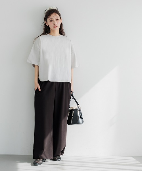 coca(coca)(コカ)の「エンボス加工ウエストシャーリングワイドパンツ(その他パンツ・レディース・ブラック/ダークベージュ/アイボリー/ネイビー/ライトグレー/グレー/ライトベージュ/ダークブラウン・ONE SIZE/SHORT/LONG/MEDIUM/S/M/L)」の20枚目の写真