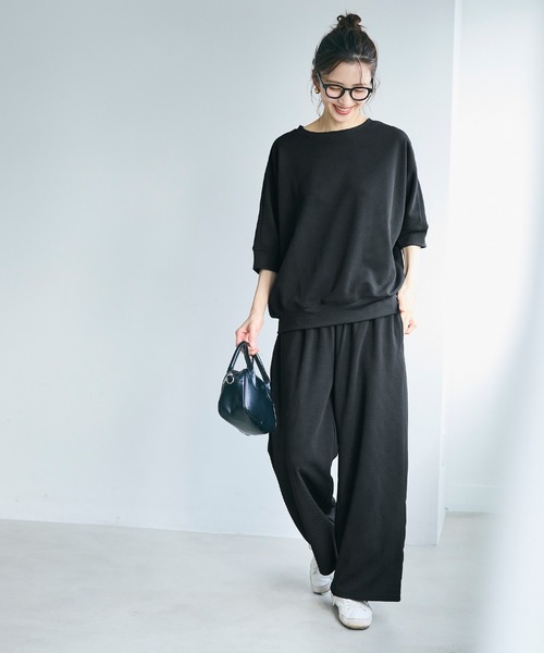 coca(coca)(コカ)の「エンボス加工ウエストシャーリングワイドパンツ(その他パンツ・レディース・ブラック/ダークベージュ/アイボリー/ネイビー/ライトグレー/グレー/ライトベージュ/ダークブラウン/ダークブルー・ONE SIZE/SHORT/LONG/MEDIUM/S/M/L)」の19枚目の写真