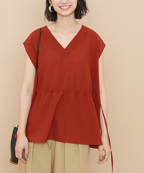 ADAM ET ROPE'（アダムエロペ）の「ポプリン２ＷＡＹブラウス（シャツ/ブラウス・レディース・ブラック/ベージュ/レンガ・FREE）」の3枚目の写真