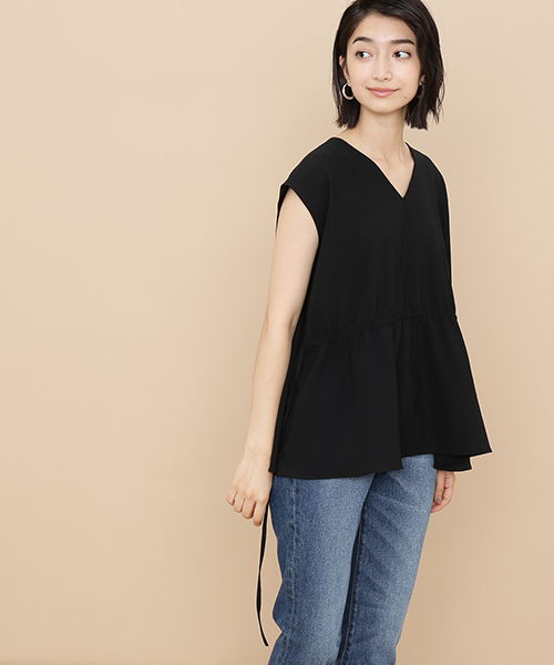 ADAM ET ROPE'（アダムエロペ）の「ポプリン２ＷＡＹブラウス（シャツ/ブラウス・レディース・ブラック/ベージュ/レンガ・FREE）」の8枚目の写真