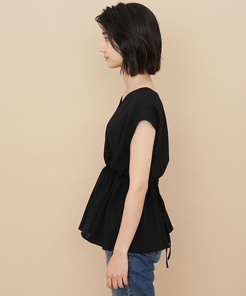 ADAM ET ROPE'（アダムエロペ）の「ポプリン２ＷＡＹブラウス（シャツ/ブラウス・レディース・ブラック/ベージュ/レンガ・FREE）」の9枚目の写真