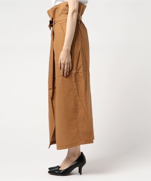 Re:EDIT（リエディ）の「リネンライクハイウエストラップタイトスカート（スカート・レディース・ブラック/ベージュ/ブルー/キャメル・MEDIUM/LARGE）」の5枚目の写真