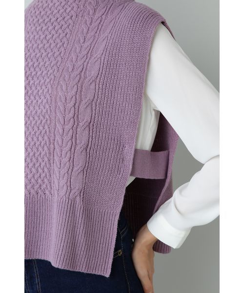 NATURAL BEAUTY BASIC(ナチュラルビューティーベーシック)の「【HugMug 掲載】ケーブルベスト(ニット/セーター・レディース・ネイビー/グレー/ピンク・MEDIUM)」の18枚目の写真