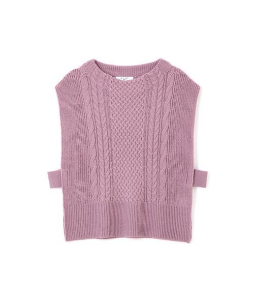 NATURAL BEAUTY BASIC(ナチュラルビューティーベーシック)の「【HugMug 掲載】ケーブルベスト(ニット/セーター・レディース・ネイビー/グレー/ピンク・MEDIUM)」の17枚目の写真