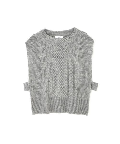 NATURAL BEAUTY BASIC(ナチュラルビューティーベーシック)の「【HugMug 掲載】ケーブルベスト(ニット/セーター・レディース・ネイビー/グレー/ピンク・MEDIUM)」の7枚目の写真