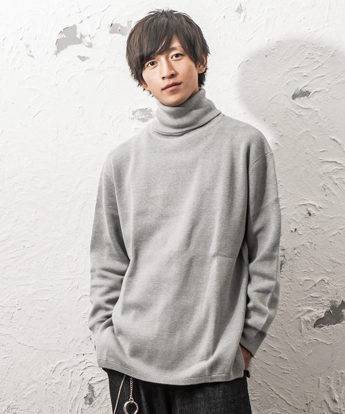 MinoriTY（マイノリティ）の「ミラノリブ編みビッグシルエットタートルネックニット（ニット/セーター・メンズ・ブラック/ブラウン/チャコールグレー/ベージュ/ワイン/杢グレー/オフホワイト・L/M）」の5枚目の写真