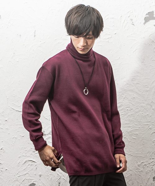 MinoriTY（マイノリティ）の「ミラノリブ編みビッグシルエットタートルネックニット（ニット/セーター・メンズ・ブラック/ブラウン/チャコールグレー/ベージュ/ワイン/杢グレー/オフホワイト・L/M）」の7枚目の写真