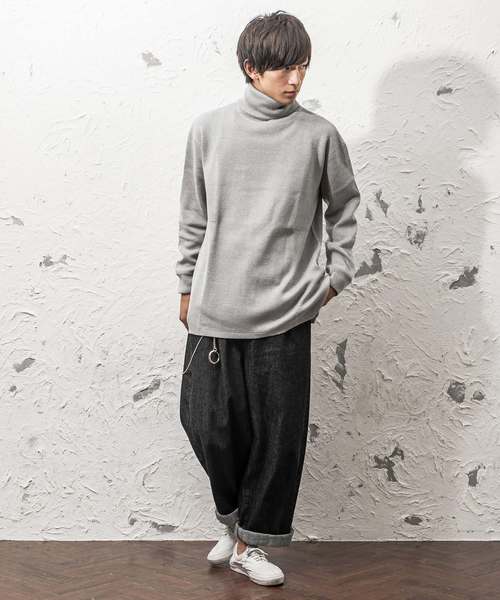 MinoriTY（マイノリティ）の「ミラノリブ編みビッグシルエットタートルネックニット（ニット/セーター・メンズ・ブラック/ブラウン/チャコールグレー/ベージュ/ワイン/杢グレー/オフホワイト・L/M）」の8枚目の写真