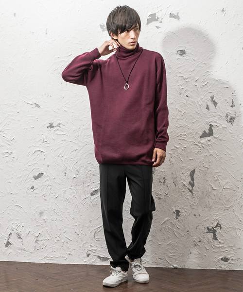 MinoriTY（マイノリティ）の「ミラノリブ編みビッグシルエットタートルネックニット（ニット/セーター・メンズ・ブラック/ブラウン/チャコールグレー/ベージュ/ワイン/杢グレー/オフホワイト・L/M）」の11枚目の写真