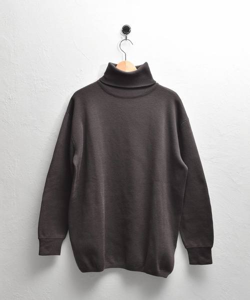 MinoriTY（マイノリティ）の「ミラノリブ編みビッグシルエットタートルネックニット（ニット/セーター・メンズ・ブラック/ブラウン/チャコールグレー/ベージュ/ワイン/杢グレー/オフホワイト・L/M）」の9枚目の写真