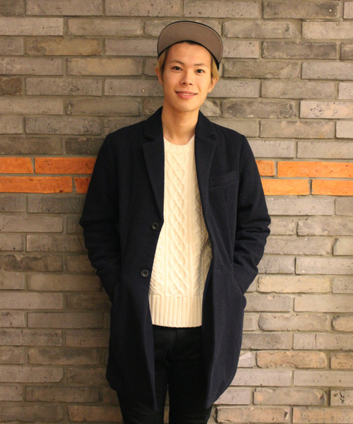 CIAOPANIC（チャオパニック）の「【Ciaopanic】メルトンチェスターコート（ステンカラーコート・メンズ・ブラック/ネイビー/キャメル・SMALL/MEDIUM/LARGE）」の3枚目の写真