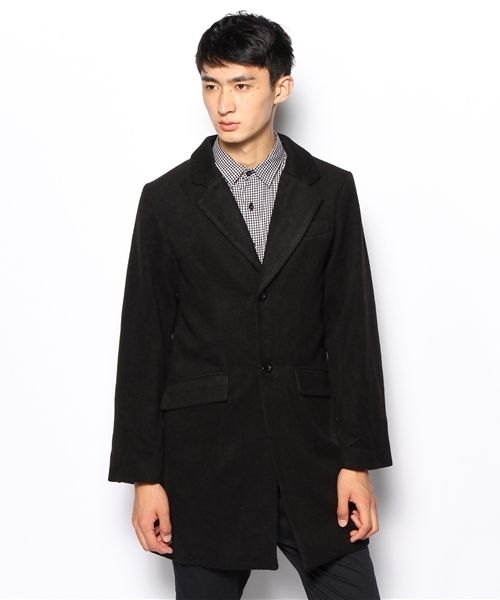 CIAOPANIC（チャオパニック）の「【Ciaopanic】メルトンチェスターコート（ステンカラーコート・メンズ・ブラック/ネイビー/キャメル・SMALL/MEDIUM/LARGE）」の9枚目の写真