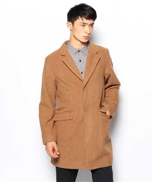 CIAOPANIC（チャオパニック）の「【Ciaopanic】メルトンチェスターコート（ステンカラーコート・メンズ・ブラック/ネイビー/キャメル・SMALL/MEDIUM/LARGE）」の12枚目の写真