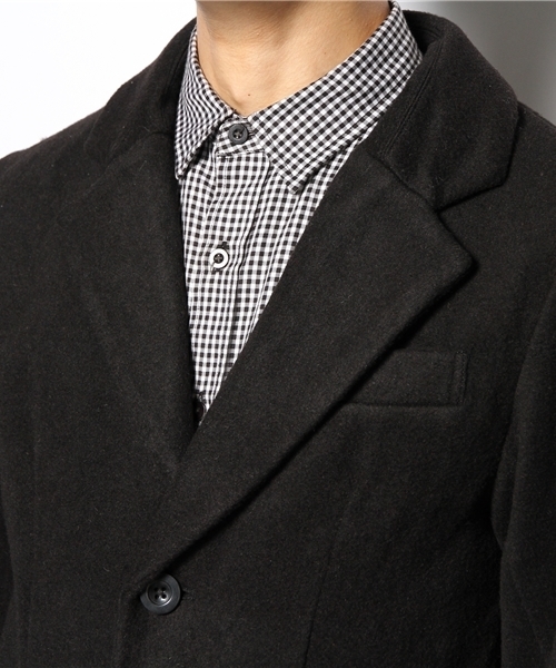CIAOPANIC（チャオパニック）の「【Ciaopanic】メルトンチェスターコート（ステンカラーコート・メンズ・ブラック/ネイビー/キャメル・SMALL/MEDIUM/LARGE）」の6枚目の写真