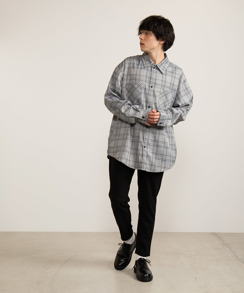 WEGO（ウィゴー）の「WEGO/チェックビッグシルエットシャツ（シャツ/ブラウス・メンズ・ブラウン系その他2/ブルー系その他2・MEDIUM/LARGE）」の10枚目の写真