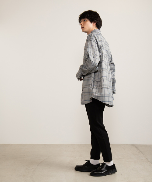 WEGO（ウィゴー）の「WEGO/チェックビッグシルエットシャツ（シャツ/ブラウス・メンズ・ブラウン系その他2/ブルー系その他2・MEDIUM/LARGE）」の7枚目の写真