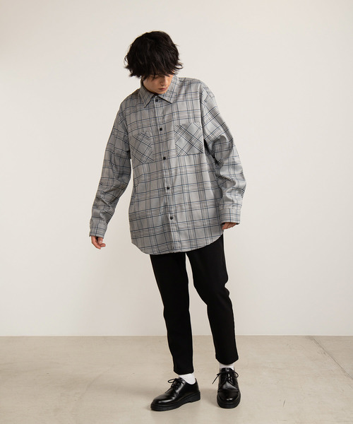 WEGO（ウィゴー）の「WEGO/チェックビッグシルエットシャツ（シャツ/ブラウス・メンズ・ブラウン系その他2/ブルー系その他2・MEDIUM/LARGE）」の11枚目の写真