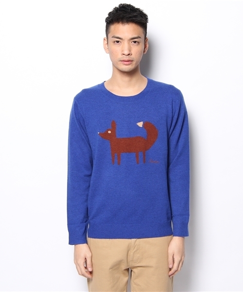 SHIPS JET BLUE（シップスジェットブルー）の「JB: アニマルインターシャ/クルーネックニット2（ニット/セーター・メンズ・グレー/ブラック/ネイビー/オリーブ・SMALL/MEDIUM/LARGE）」の5枚目の写真