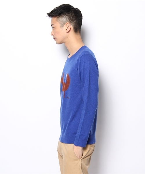 SHIPS JET BLUE（シップスジェットブルー）の「JB: アニマルインターシャ/クルーネックニット2（ニット/セーター・メンズ・グレー/ブラック/ネイビー/オリーブ・SMALL/MEDIUM/LARGE）」の6枚目の写真