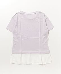 天竺シフォンプリーツ付き切替ペプラムTシャツ