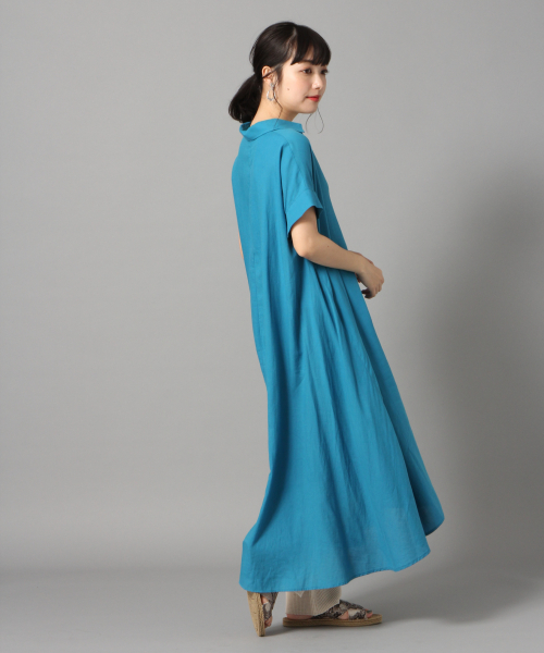 LOWRYS FARM（ローリーズファーム）の「スキッパーシャツワンピ　832229（ワンピース・レディース・オフホワイト/ブラック/グリーン/パープル・FREE）」の7枚目の写真