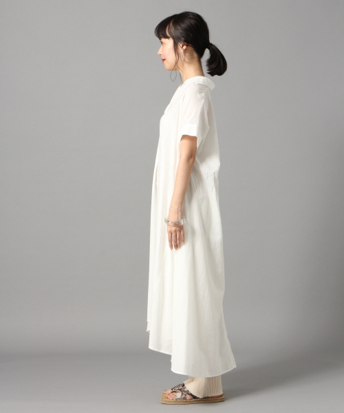 LOWRYS FARM（ローリーズファーム）の「スキッパーシャツワンピ　832229（ワンピース・レディース・オフホワイト/ブラック/グリーン/パープル・FREE）」の8枚目の写真