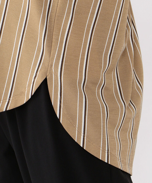 A/C DESIGN BY ALPHA CUBIC（エーシーデザインバイアルファキュービック）の「バックタックストライププルオーバー（Tシャツ/カットソー・レディース・オフホワイト/ネイビー/ベージュ・M size/L size）」の11枚目の写真