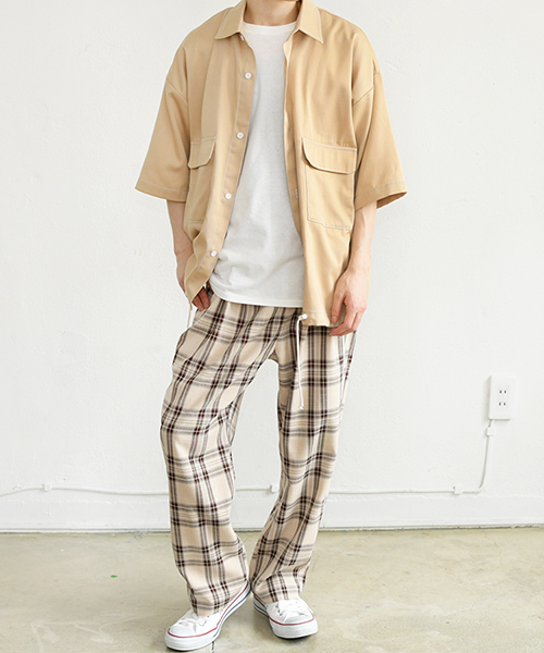 PairPair(ペアペア)の「配色ステッチポケット付きドロストビッグシャツ(シャツ/ブラウス・メンズ・ブラック/ベージュ・FREE)」の14枚目の写真