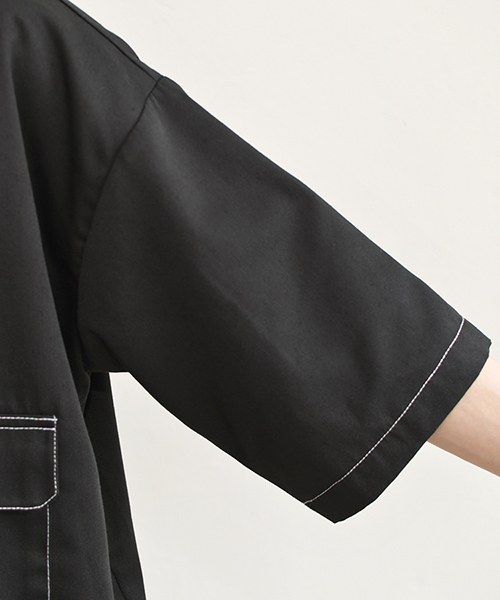 PairPair(ペアペア)の「配色ステッチポケット付きドロストビッグシャツ(シャツ/ブラウス・メンズ・ブラック/ベージュ・FREE)」の21枚目の写真
