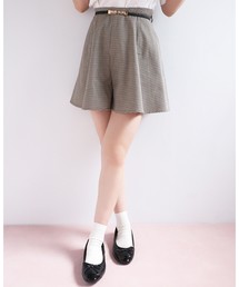 one after another NICE CLAUP | ベルト付き フレアショートパンツ(その他パンツ)