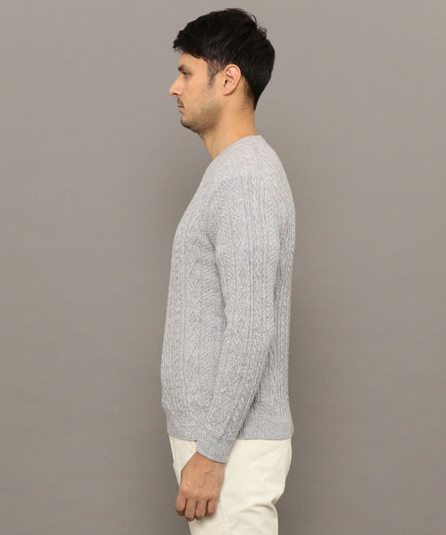 SHIPS（シップス）の「SC: WOOLMARK ミドルゲージ ランダム/アラン クルーネック ニット（ニット/セーター・メンズ・ブルー/グリーン/カーキ/グレー/ネイビー/ブラック/ホワイト・SMALL/MEDIUM/LARGE/X-LARGE）」の13枚目の写真