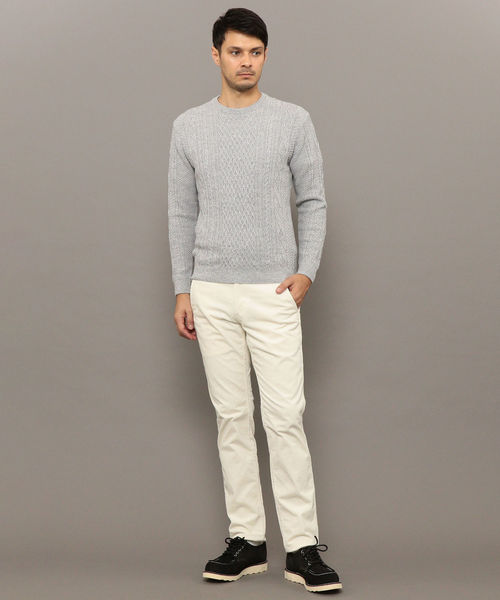 SHIPS（シップス）の「SC: WOOLMARK ミドルゲージ ランダム/アラン クルーネック ニット（ニット/セーター・メンズ・ブルー/グリーン/カーキ/グレー/ネイビー/ブラック/ホワイト・SMALL/MEDIUM/LARGE/X-LARGE）」の15枚目の写真