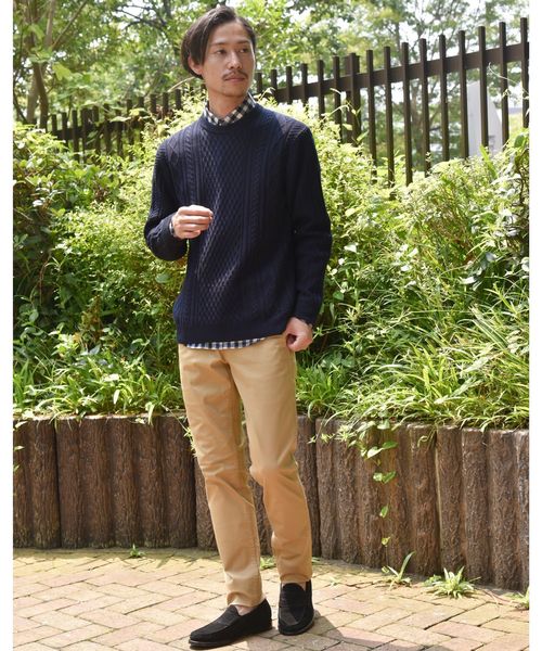 SHIPS（シップス）の「SC: WOOLMARK ミドルゲージ ランダム/アラン クルーネック ニット（ニット/セーター・メンズ・ブルー/グリーン/カーキ/グレー/ネイビー/ブラック/ホワイト・SMALL/MEDIUM/LARGE/X-LARGE）」の22枚目の写真