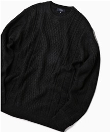 SHIPS | SC: WOOLMARK ミドルゲージ ランダム/アラン クルーネック ニット(ニット/セーター)