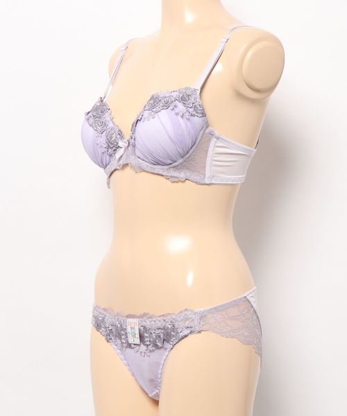 classicalelf（クラシカルエルフ）の「ラメシフォンブラジャー＆ショーツセット（ブラ&ショーツ・レディース・パープル/ピンク・E75/F70/F75/B75/A70/A75/C75/D75/E70/B70/C70/D70）」の3枚目の写真