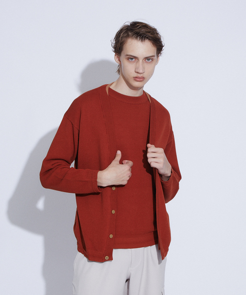 ABAHOUSE(アバハウス)の「タック カノコ Vネック カーディガン(カーディガン/ボレロ・メンズ・オレンジ系その他/ネイビー/グレイッシュブルー/グレイッシュベージュ・50/44/46/48)」の4枚目の写真