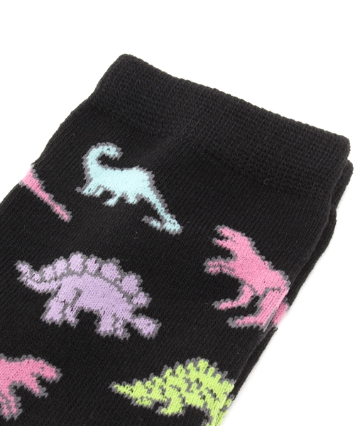 WEGO（ウィゴー）の「WEGO/恐竜ソックス（ソックス/靴下・レディース・ブラック/ホワイト・FREE）」の3枚目の写真