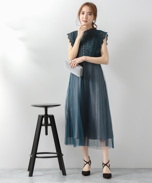 Zozo限定 レース チュールフレアドレス ドレス ドレス Andemiu アンデミュウ のファッション