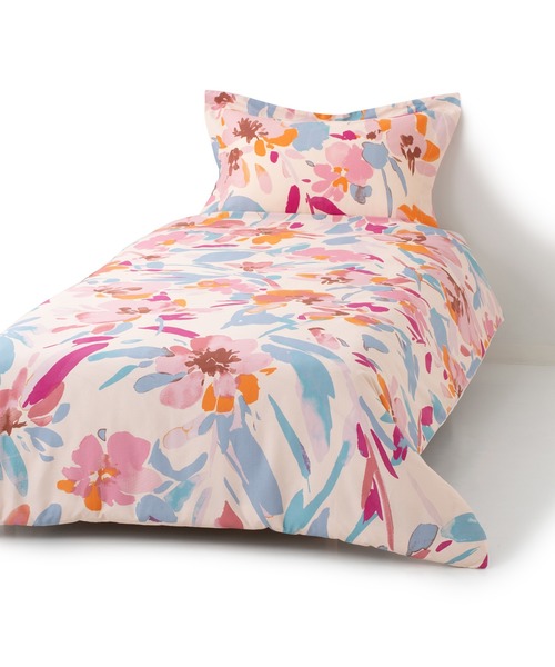 フロレシア ダブル 掛け布団カバー インテリア ピンク ベッドリネン Francfranc フランフラン のファッション ベッドリネン ダブル