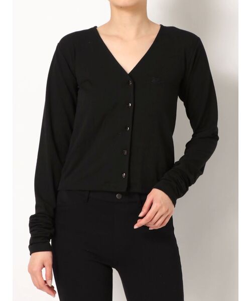 jouetie（ジュエティ）の「フロントボタンカットカーデトップス（カーディガン/ボレロ・レディース・ブラック/パープル/オフホワイト/ミント・MEDIUM）」の3枚目の写真