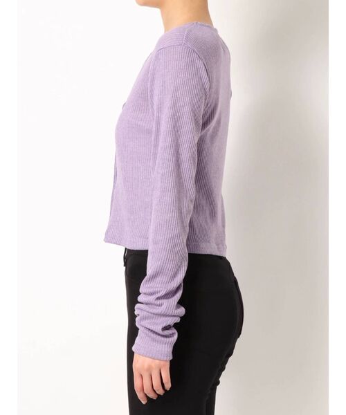 jouetie（ジュエティ）の「フロントボタンカットカーデトップス（カーディガン/ボレロ・レディース・ブラック/パープル/オフホワイト/ミント・MEDIUM）」の9枚目の写真