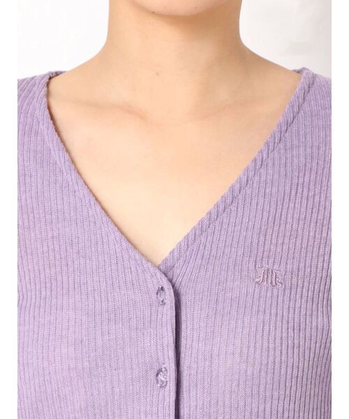 jouetie（ジュエティ）の「フロントボタンカットカーデトップス（カーディガン/ボレロ・レディース・ブラック/パープル/オフホワイト/ミント・MEDIUM）」の11枚目の写真