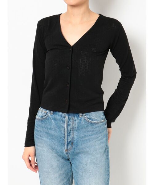 jouetie（ジュエティ）の「フロントボタンカットカーデトップス（カーディガン/ボレロ・レディース・ブラック/パープル/オフホワイト/ミント・MEDIUM）」の20枚目の写真