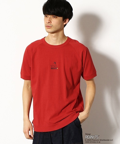Purple&Yellow（パープルアンドイエロー）の「【PEANUTS】SNOOPY スヌーピー コラボ 半袖ラグランスリーブ Tシャツ（Tシャツ/カットソー・メンズ・ホワイト/ブラック/レッド/イエロー・SMALL/MEDIUM/LARGE/X-SMALL/X-LARGE）」の15枚目の写真