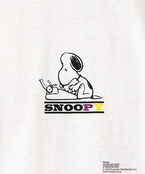 Purple&Yellow（パープルアンドイエロー）の「【PEANUTS】SNOOPY スヌーピー コラボ 半袖ラグランスリーブ Tシャツ（Tシャツ/カットソー・メンズ・ホワイト/ブラック/レッド/イエロー・SMALL/MEDIUM/LARGE/X-SMALL/X-LARGE）」の7枚目の写真