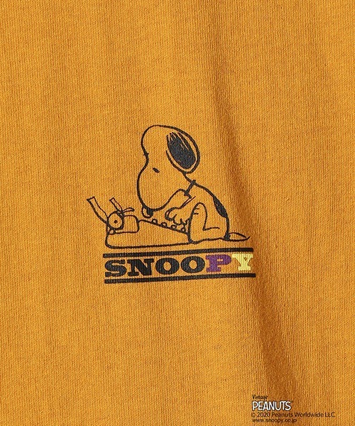 Purple&Yellow（パープルアンドイエロー）の「【PEANUTS】SNOOPY スヌーピー コラボ 半袖ラグランスリーブ Tシャツ（Tシャツ/カットソー・メンズ・ホワイト/ブラック/レッド/イエロー・SMALL/MEDIUM/LARGE/X-SMALL/X-LARGE）」の5枚目の写真