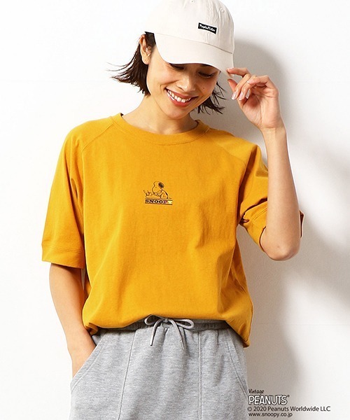 Purple&Yellow（パープルアンドイエロー）の「【PEANUTS】SNOOPY スヌーピー コラボ 半袖ラグランスリーブ Tシャツ（Tシャツ/カットソー・メンズ・ホワイト/ブラック/レッド/イエロー・SMALL/MEDIUM/LARGE/X-SMALL/X-LARGE）」の12枚目の写真
